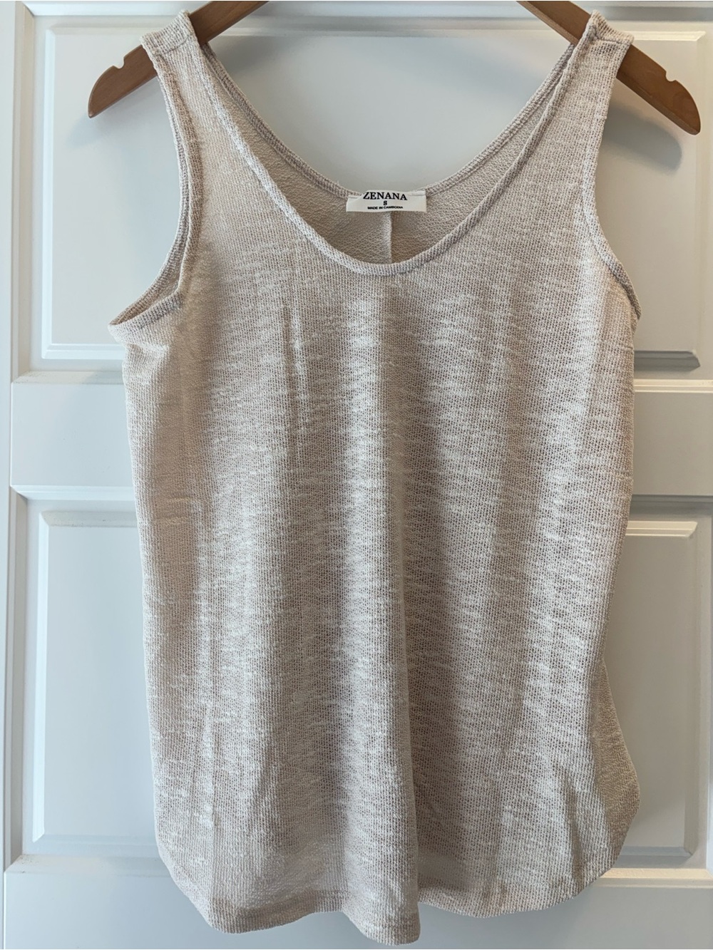Zenana Outfitters Light Cream Knit Scoop Neck Tank